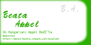 beata appel business card